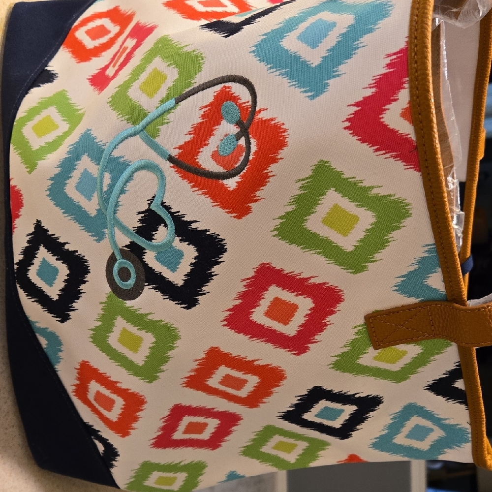 Colorful Geometric Tote Bag Nurse's Bag Xl